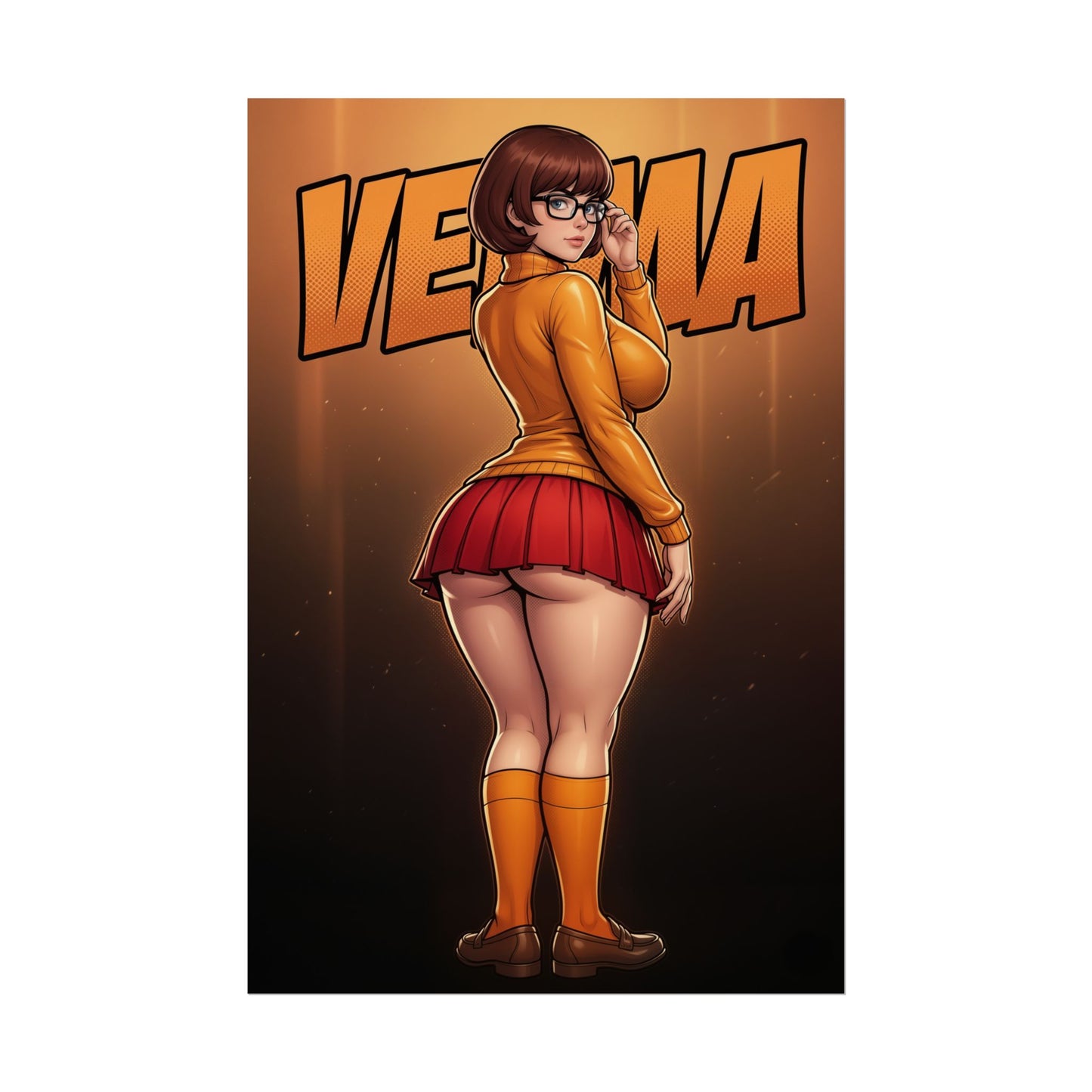 Velma Scooby Doo Poster, Scooby Doo Wall Art Print, Cartoon Girl Decor, Retro Cartoon Wall Art, Gift for Fan