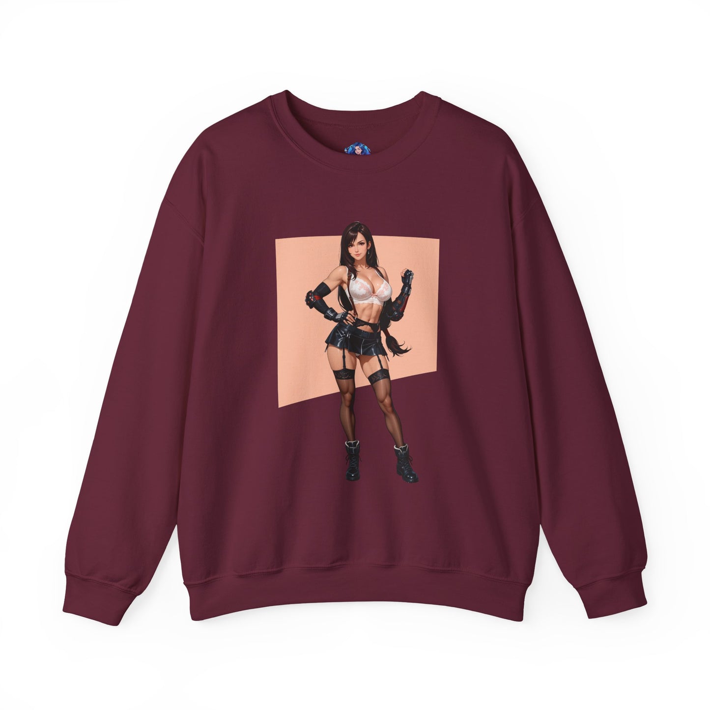 Tifa Lockhart Sweatshirt, Kämpfer-Rundhalsausschnitt, Gemütliche RPG-Gaming-Bekleidung