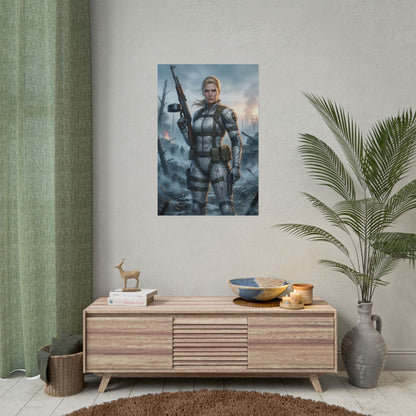 The Boss Metal Gear Solid Poster Military Woman Wall Art Tactical Soldier Print Game Character Decor Gamer Room Gift