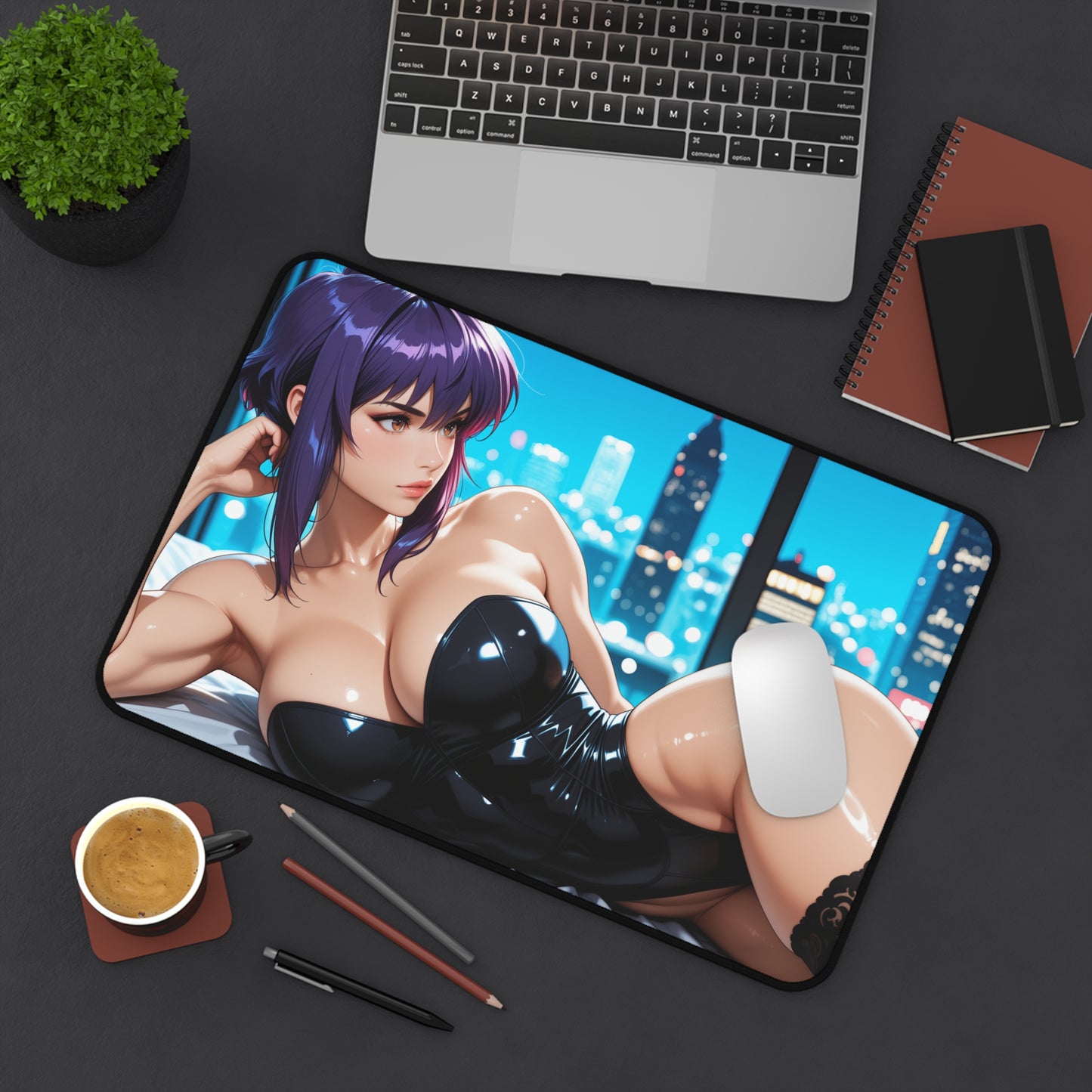 Motoko Kusanagi Gaming Mouse Pad, Ghost in the Shell Desk Mat, Cyberpunk Anime Setup