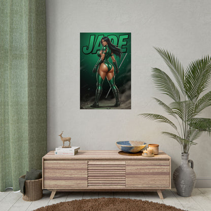 Jade Mortal Kombat Poster, Mortal Kombat Wall Art, Green Ninja Girl Print, Fighting Game Wall Art, Gamer Gift