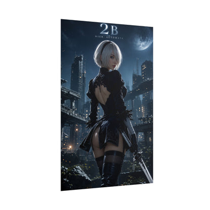 2B Nier Automata Poster, Anime Wall Art, Gaming Poster, Room Decor