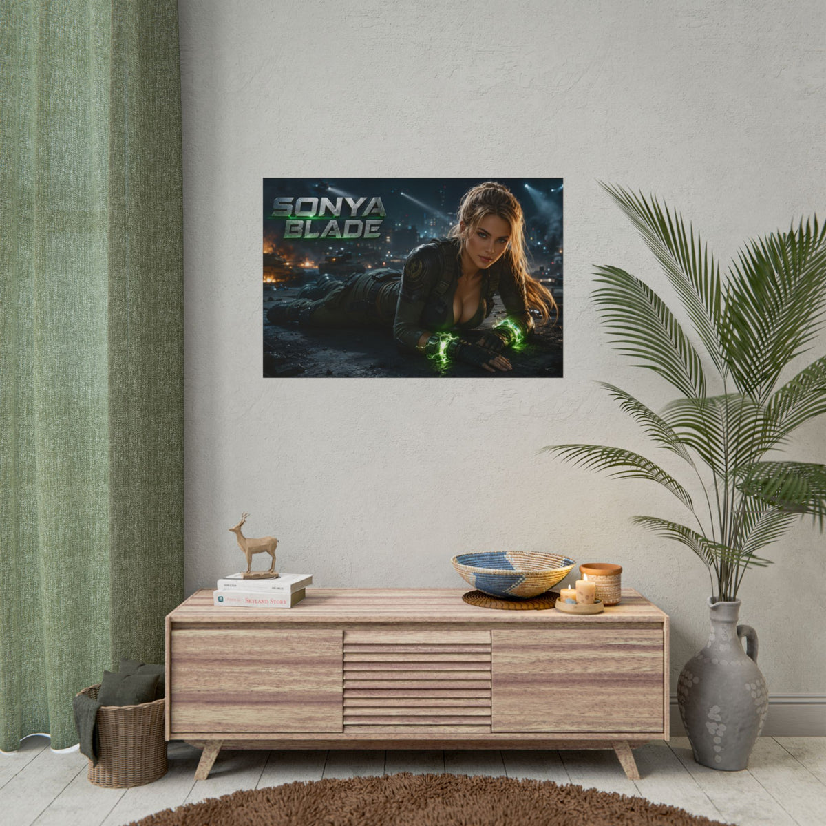 Game Room Decor Sonya Blade Mortal Kombat Poster Character Wall Art Gamer Gift