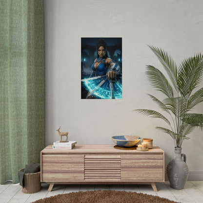 Kitana Poster Mortal Kombat Wall Art Print Gamer Room Decor