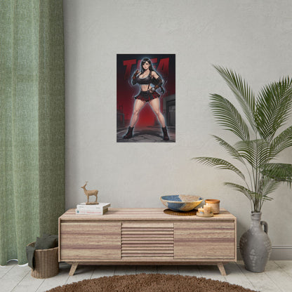 Tifa Lockhart Art Print, Final Fantasy Poster, Anime Fighter Girl Wall Art, RPG Game Decor, Gamer Gift Idea