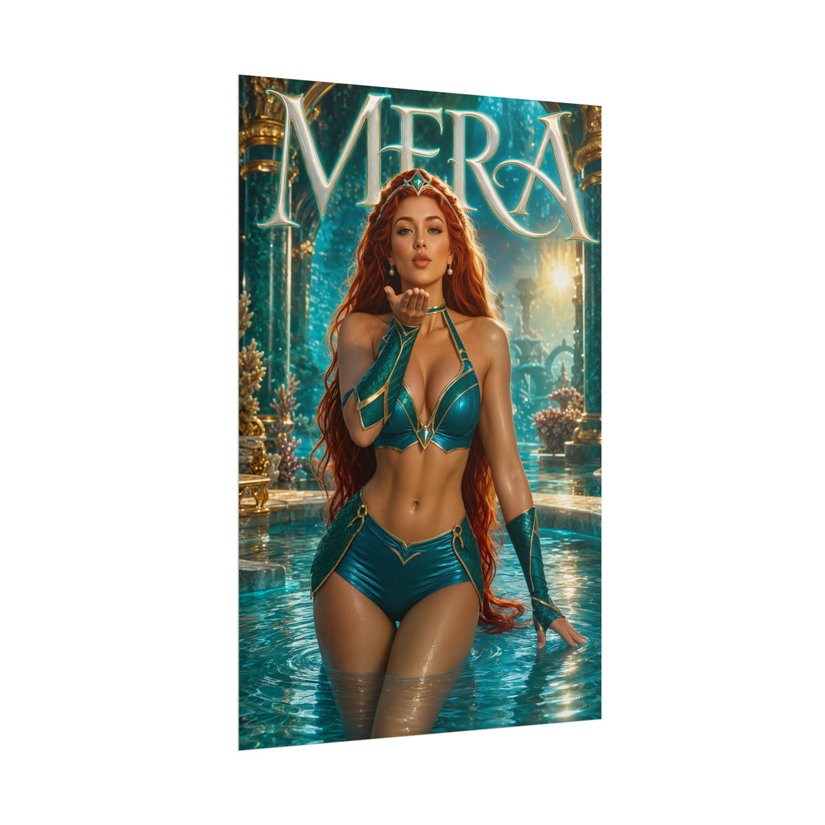 Comic Wall Art Mera Poster Heroine Room Decor Collectible Character Print