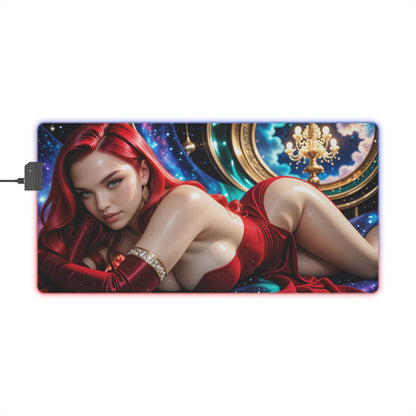 Jessica Rabbit Schreibtischunterlage – LED RGB-Pad, Waifu Anime Girl Gaming-Setup
