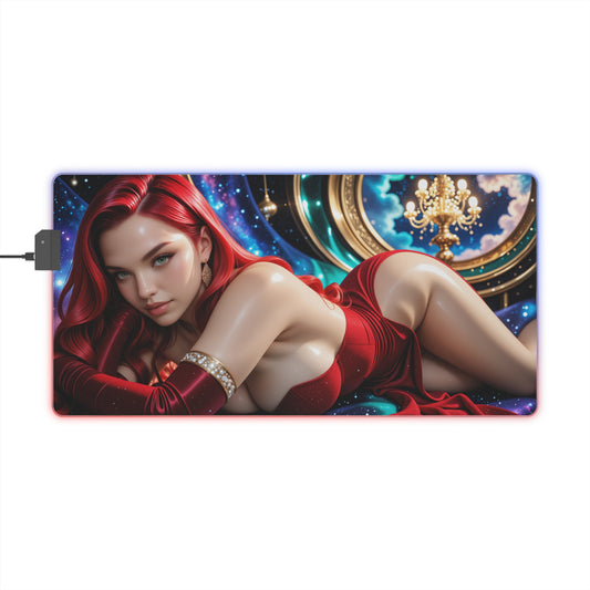 Jessica Rabbit Schreibtischunterlage – LED RGB-Pad, Waifu Anime Girl Gaming-Setup