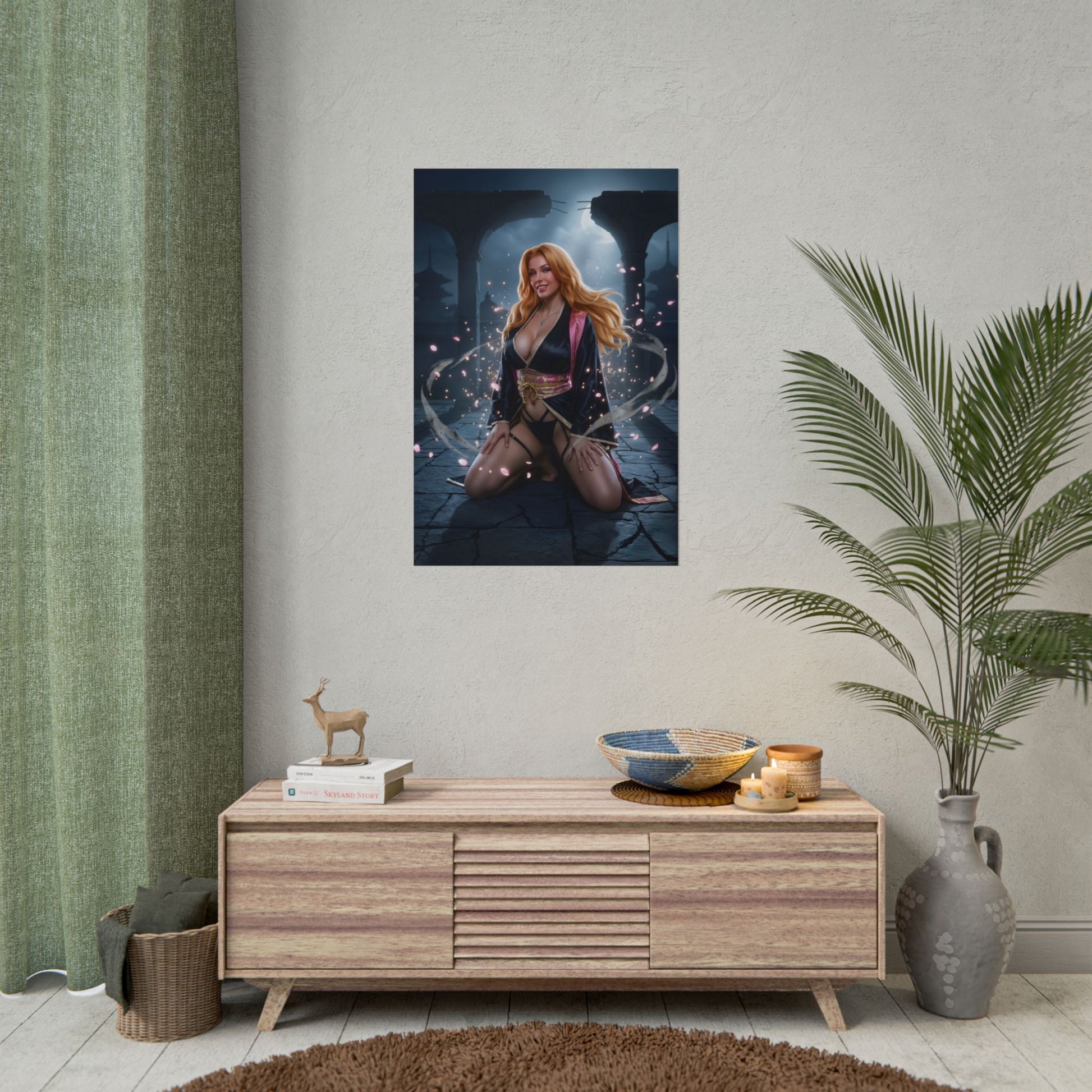 Rangiku Matsumoto Poster / Rangiku Matsumoto Wall Art / Rangiku Matsumoto Art Print / Bleach Poster - elegant night sakura anime wall art