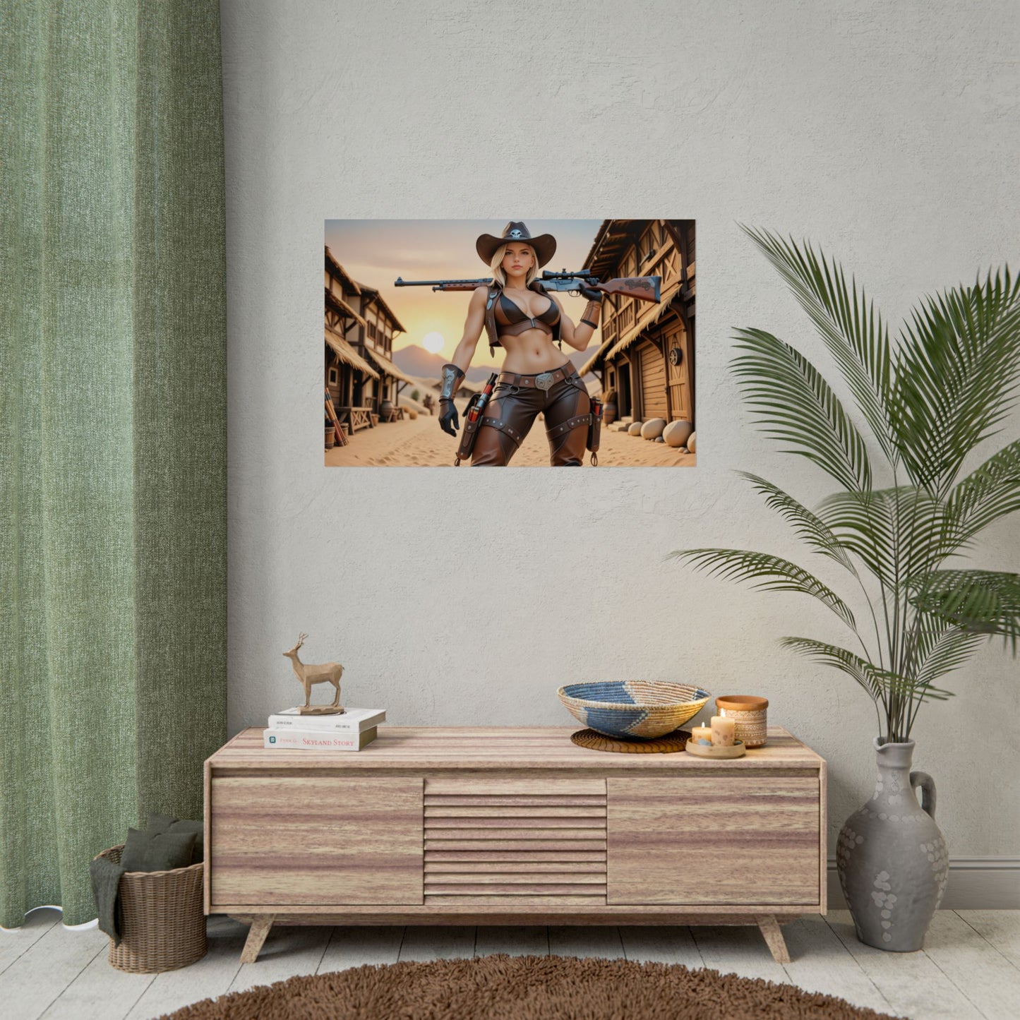 Gunslinger Waifu Wandbild | Ashe Anime-Poster für die Gaming-Zimmer-Dekoration