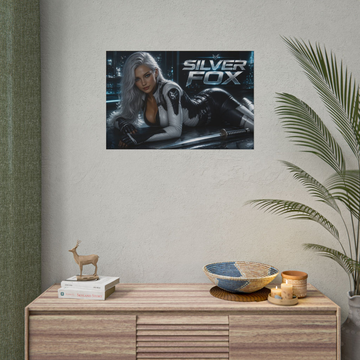 Silver Fox Comic Poster Character Wall Art Collector Room Decor Art Print