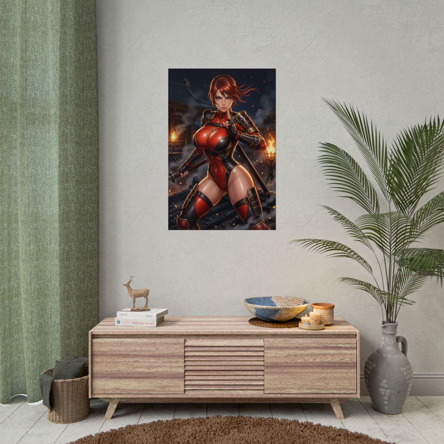 Taki Soulcalibur Poster Ninja Woman Wall Art Anime Fighter Print Masked Girl Decor Fighting Game Gamer Room Gift