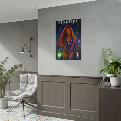 Starfire Poster, DC Comics Wall Art, Superhero Print, Gamer Decor