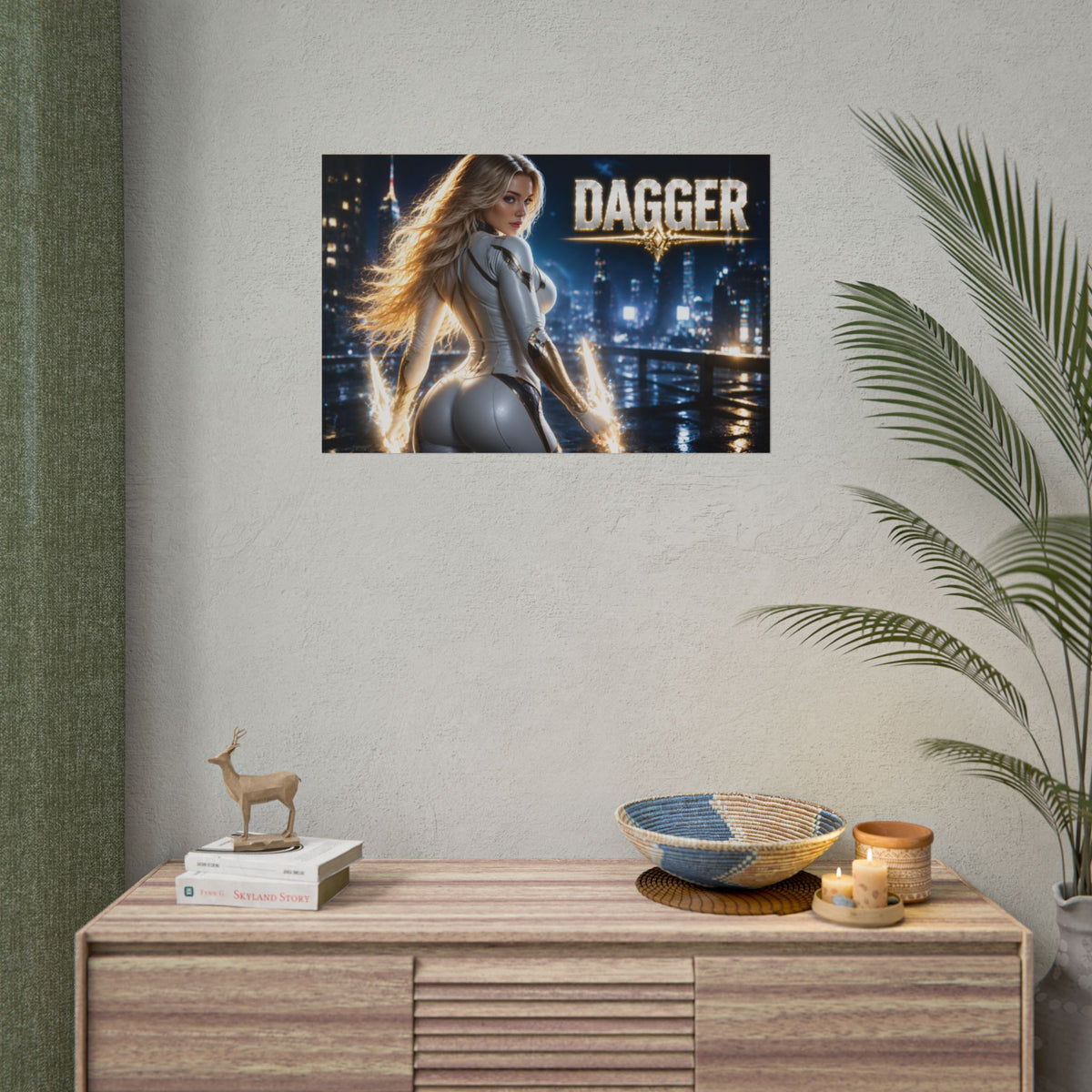 Comic Wall Art Dagger Poster Heroine Room Decor Collectible Character Print