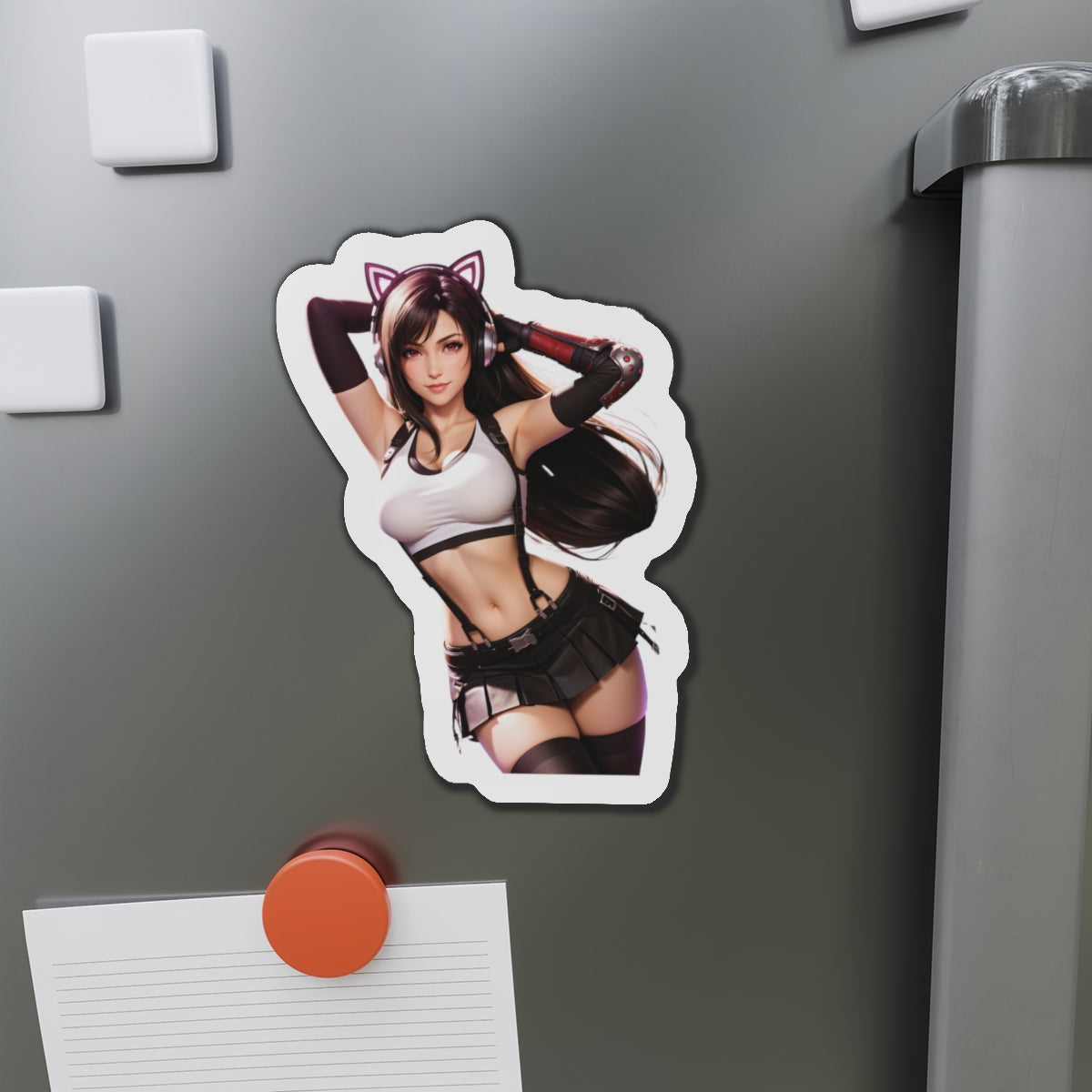 Tifa Lockhart Magnet – Anime-Gaming-Kühlschrankmagnet, süße FF7-Charakterdekoration