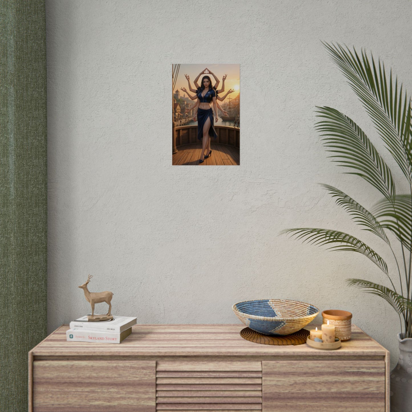 Nico Robin Poster, One Piece Art Print, Iconic Archaeologist Character - anime wall art showing calm composed archaeologist in modern interior