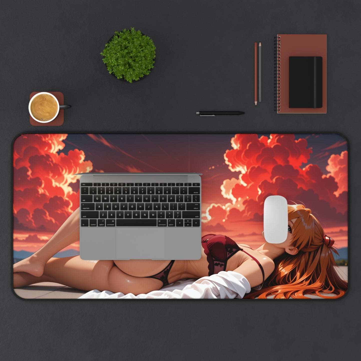 Килимок для столу Аски Ленглі, килимок для миші з аніме-меха-героїнею, налаштування ігрового столу