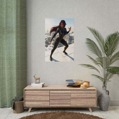 Yoruichi Shihouin Poster, Bleach Wall Art Print – Anime Decor — high-res poster of Yoruichi in dynamic pose for gamer room and collector wall