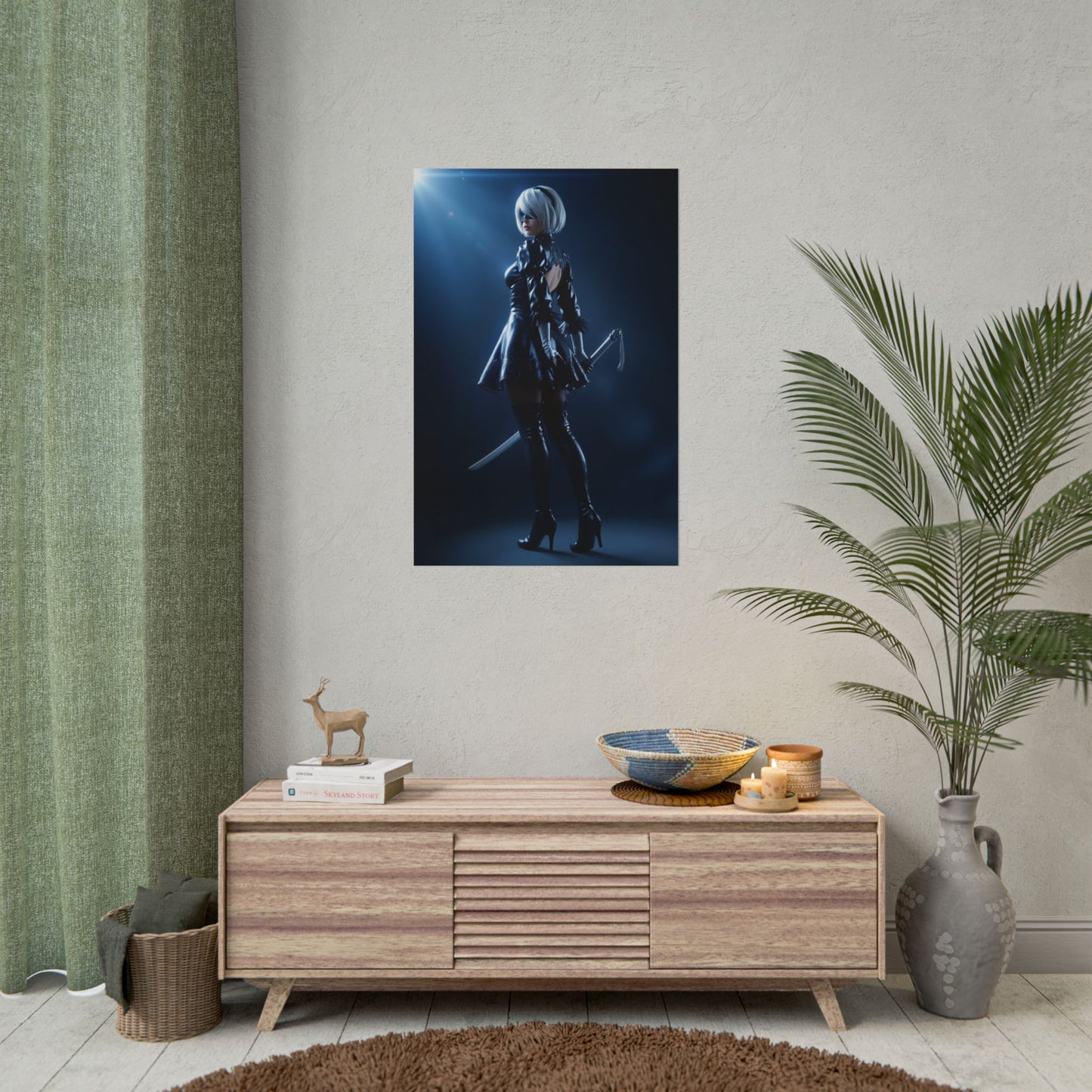 2B NieR Automata Poster – Iconic Android Heroine Wall Art for Gamer Decor
