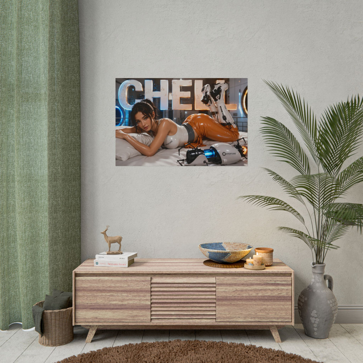 Gaming Wall Art Chell Portal Poster Game Room Decor Gamer Gift Print