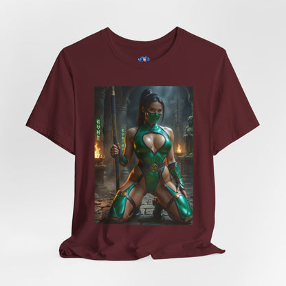 Jadefarbenes Mortal Kombat T-Shirt | Kampfspiel-Shirt für Gamer und Anime-Fans