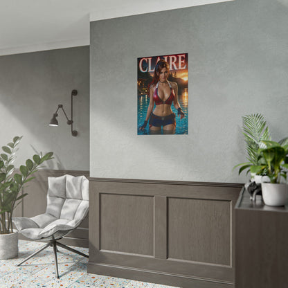 Claire Redfield Resident Evil Poster Wall Art Character Room Decor Collectible P