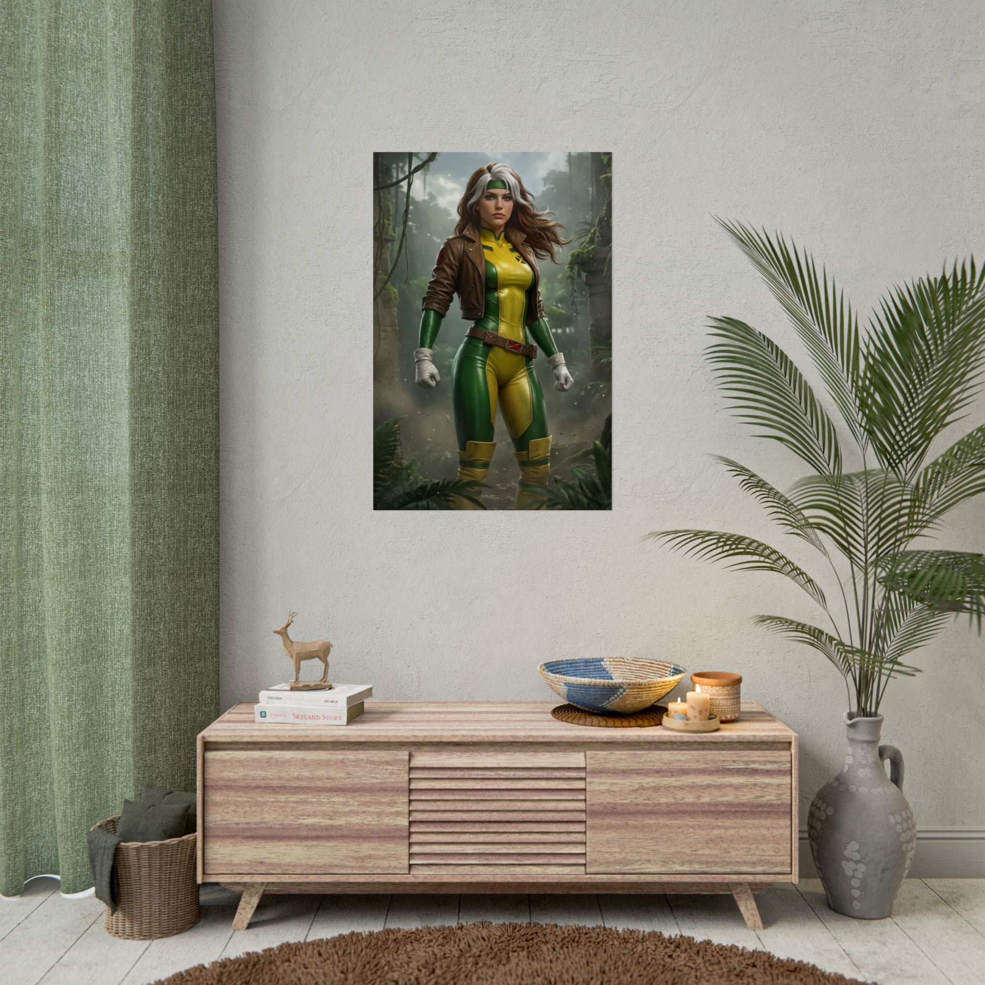 Rogue X-Men Poster – Iconic Mutant Heroine Wall Art for Gamer Decor, ultra-high resolution Rogue wall art in gamer room