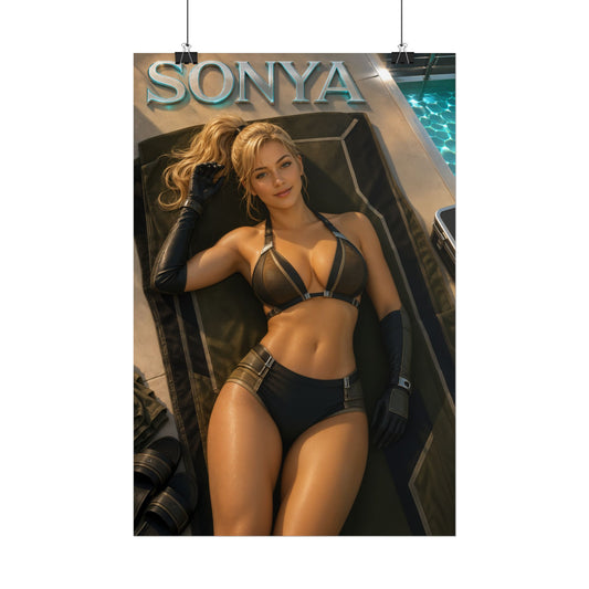 Sonya Blade Mortal Kombat Poster PC Gaming Wall Decor Bedroom Art Collector Gift