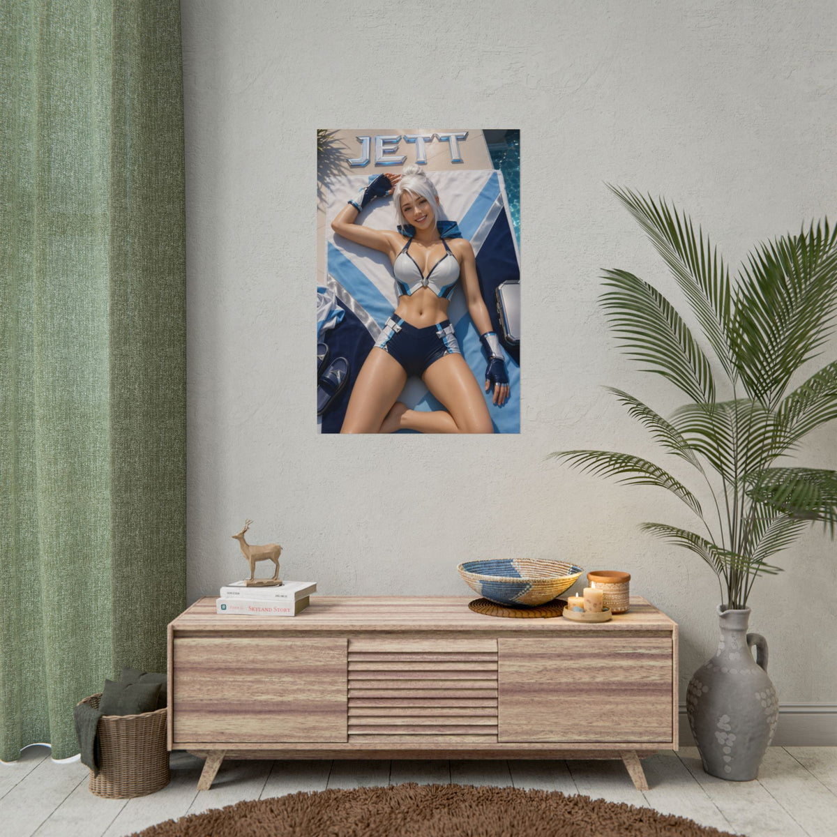 Jett Character Poster Valorant Gamer Gift Gaming Setup Wall Decor Print