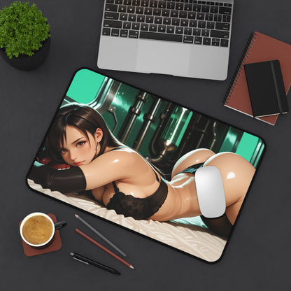 Tifa Lockhart Gaming Mouse Pad, Final Fantasy Desk Mat, Anime Fighter Girl Setup