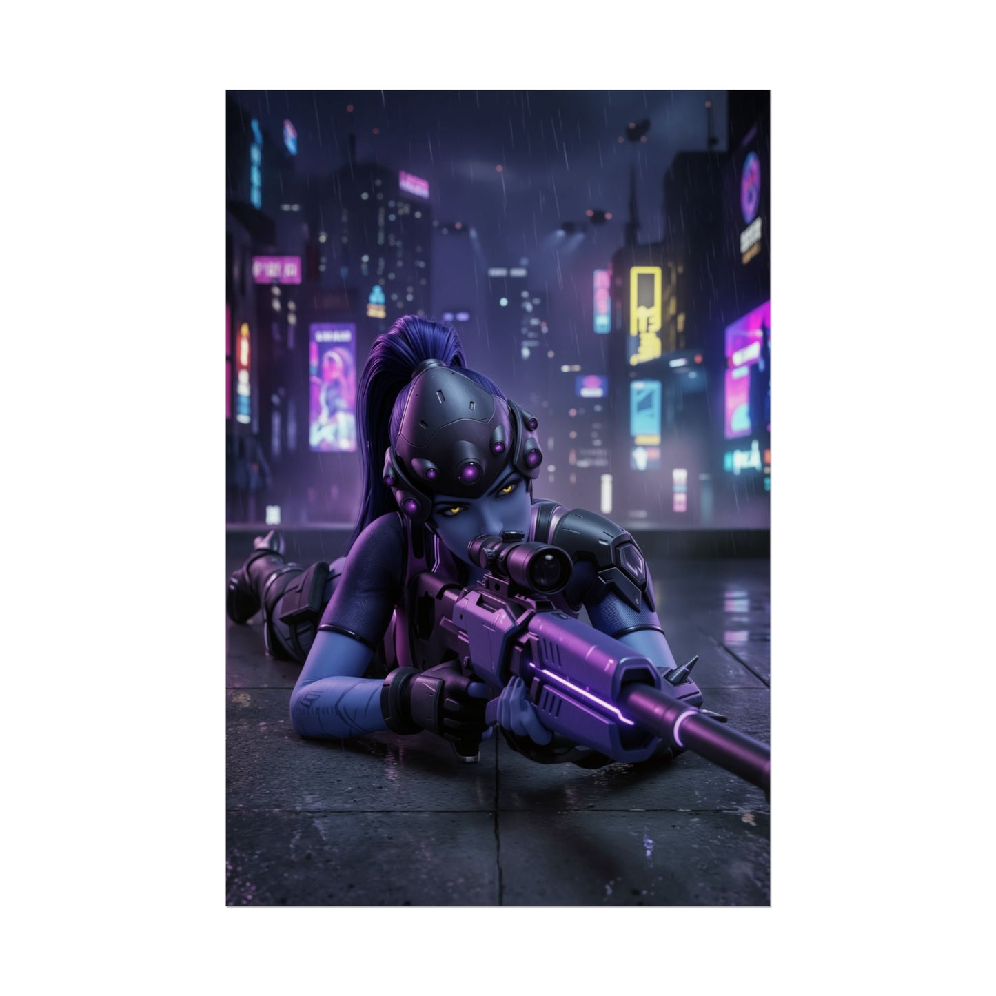 Widowmaker Overwatch Poster, Overwatch Wall Art Print, Sniper Girl Decor, Gaming Setup Wall Art, Gamer Gift