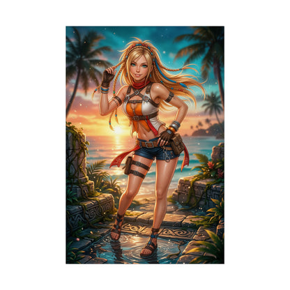 Rikku Final Fantasy X Poster Anime RPG Wall Art Blonde Girl Print Fantasy Woman Decor Gaming Room Gift
