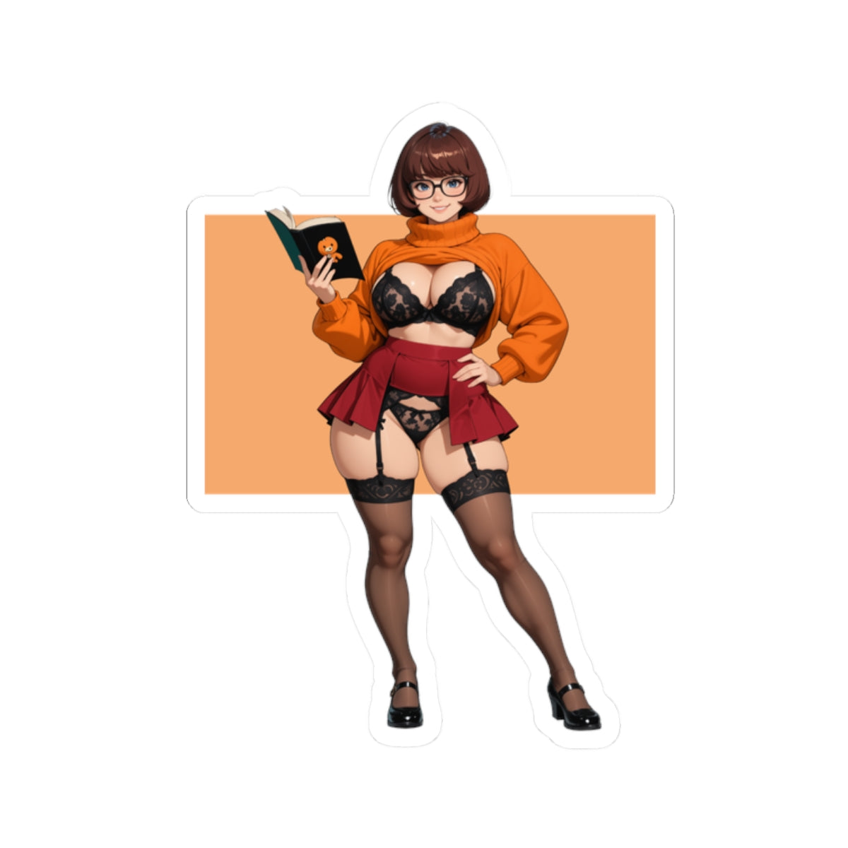 Наклейка Велма – вінілова наклейка з розумною мультяшною дівчинкою для ноутбуків та декору інтер'єру