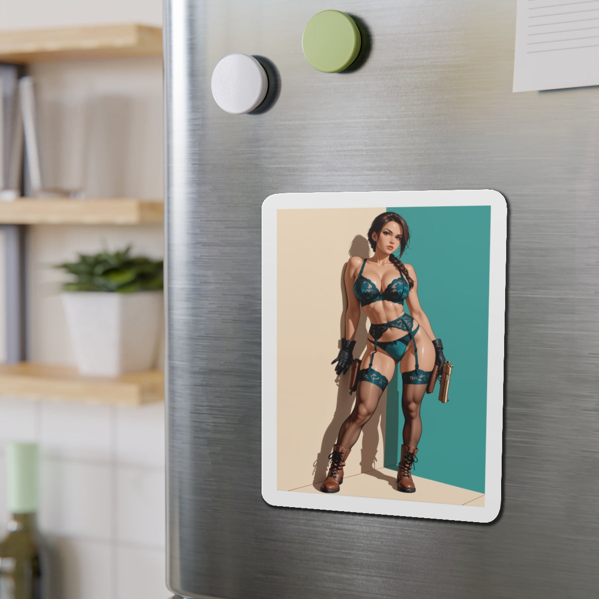 Магніт Лара – сексуальний аніме-магніт із розкрадачки гробниць, декор із гарячою дівчиною-авантюристкою