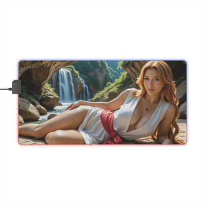 Килимок для столу Tsunade – світлодіодний RGB-підкладка, елегантна конфігурація дівчини з аніме Вайфу