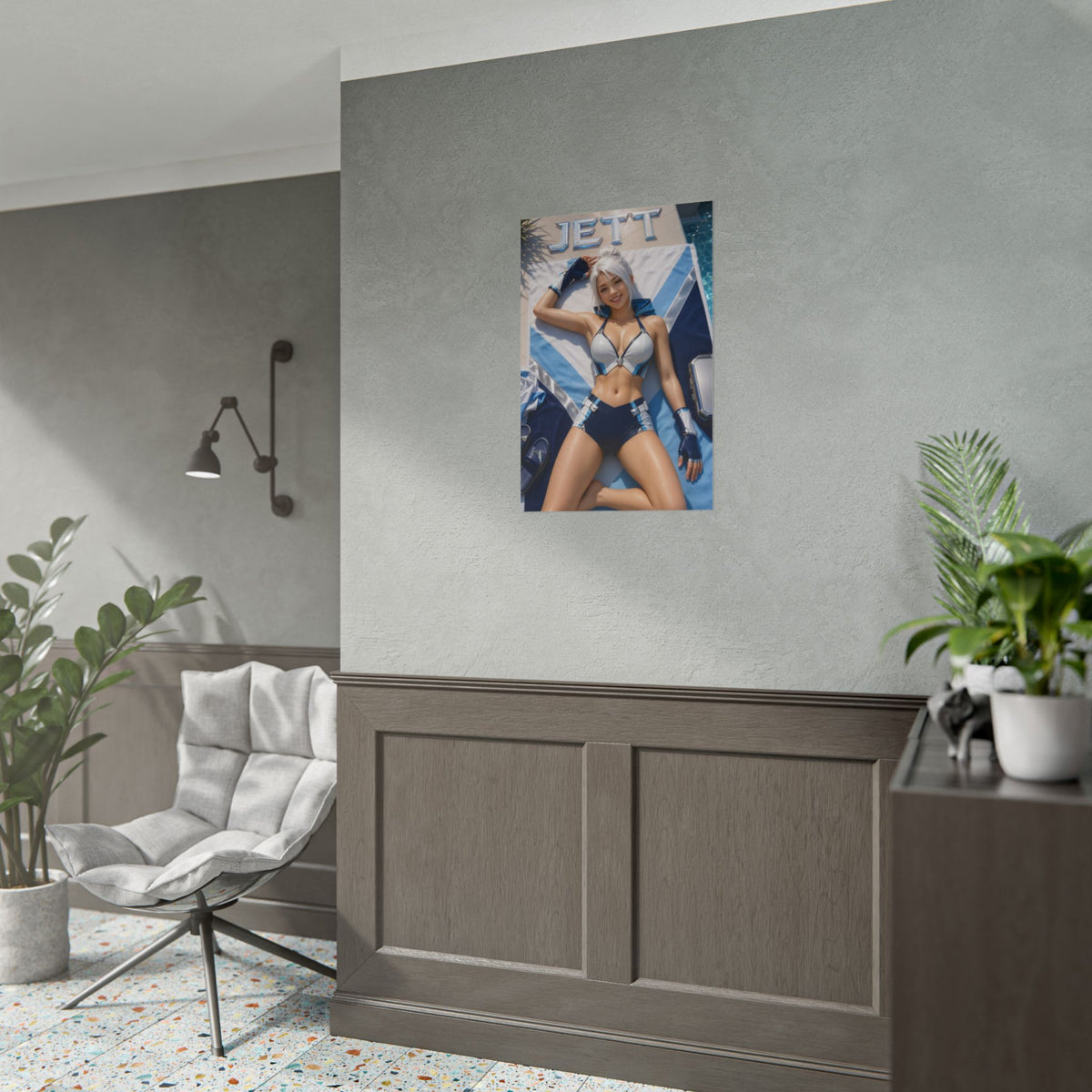 Jett Character Poster Valorant Gamer Gift Gaming Setup Wall Decor Print