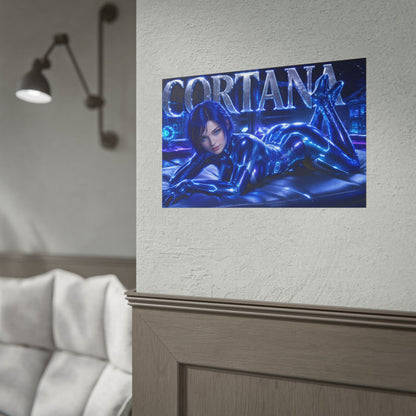 Gaming Wall Art Cortana Halo Poster Game Room Decor Gamer Gift Print
