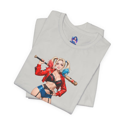 Harley Quinn Grafik-T-Shirt | DC-Bösewicht-T-Shirt für Anime- und Gaming-Fans | Waifu-Streetwear