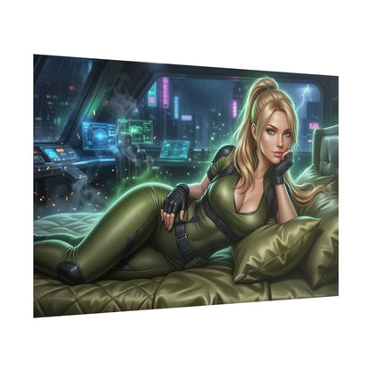 Sonya Blade Poster, Gaming Wall Art, Fighter Print, Gamer Decor