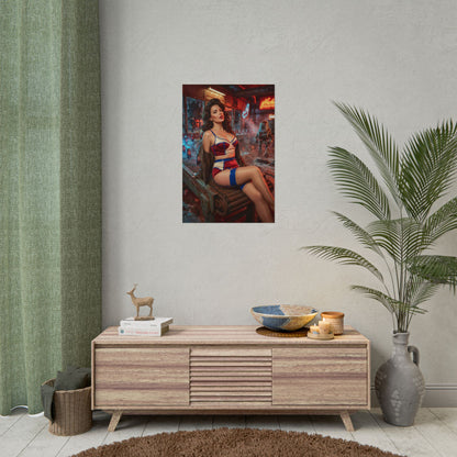 Fallout Vault Woman Poster / Fallout Vault Wall Art / Fallout Vault Art Print / Fallout Poster - sleek vault-inspired woman art print