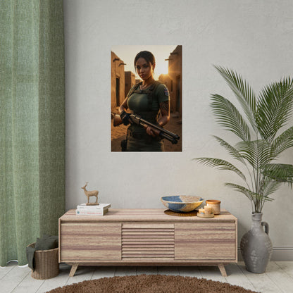 Sheva Alomar Poster – Resident Evil Wall Art Print, Action Heroine Decor