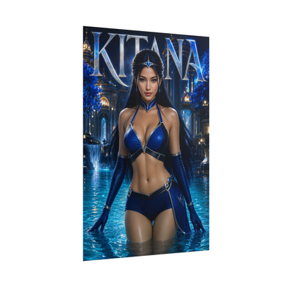 Game Room Decor Kitana Mortal Kombat Wall Art Poster Collectible Character Print