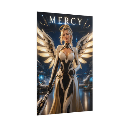 Overwatch Mercy Poster Blizzard Angel Wall Art Print Decor