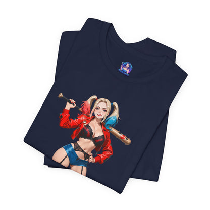 Harley Quinn Grafik-T-Shirt | DC-Bösewicht-T-Shirt für Anime- und Gaming-Fans | Waifu-Streetwear