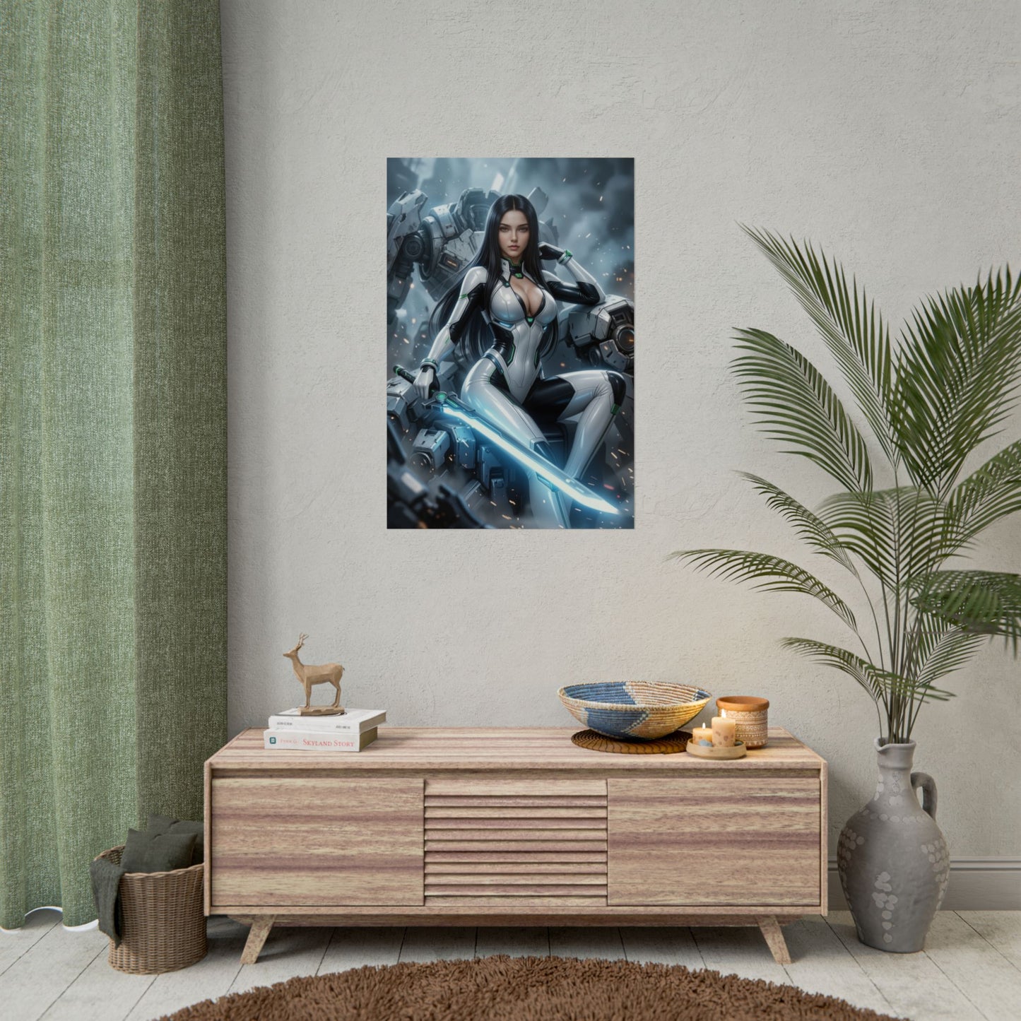 EVE Stellar Blade Poster Print, Sci Fi Girl Wall Art, Action Game Character Decor, Gaming Setup Art, Gamer Gift