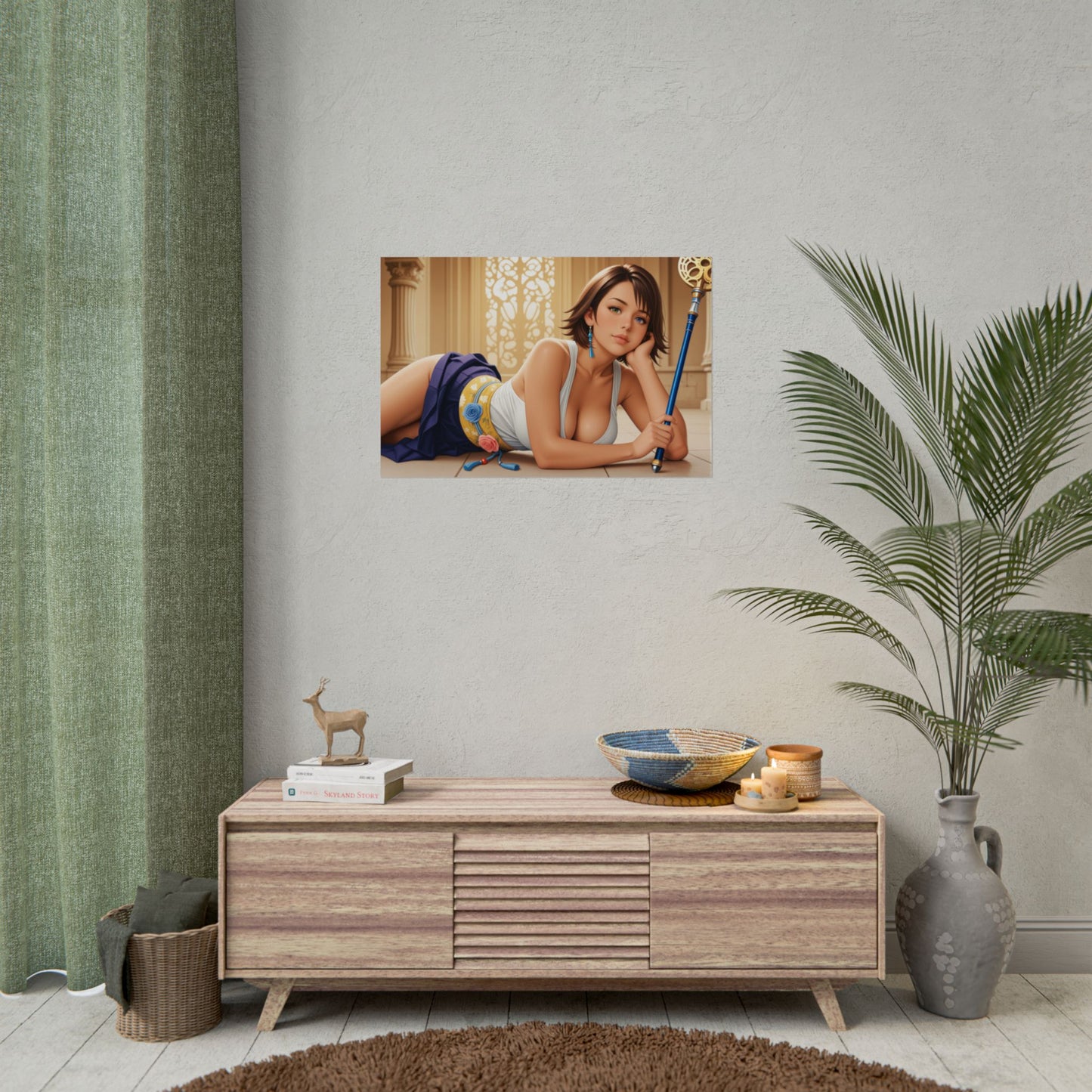 Yuna Anime-Poster | Fantasy-Waifu-Wandbild für Otaku-Zimmer oder Gaming-Setup