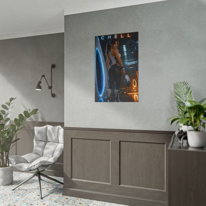 Chell Portal 2 Poster Valve Sci-Fi Gaming Wall Art Print