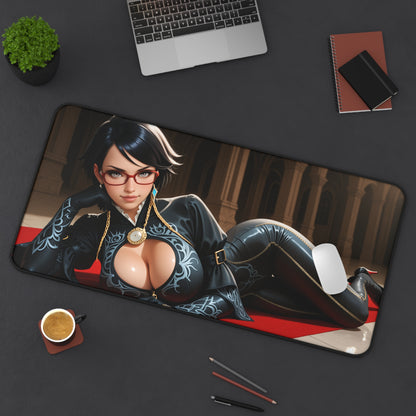 Bayonetta-Schreibtischunterlage, stylisches Mauspad im Stil der Actionspielheldin, Gaming-Schreibtisch-Setup