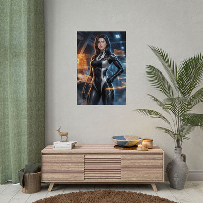 Miranda Lawson Mass Effect Poster Sci Fi Woman Wall Art Futuristic Character Print Space Opera Gaming Room Decor Gift