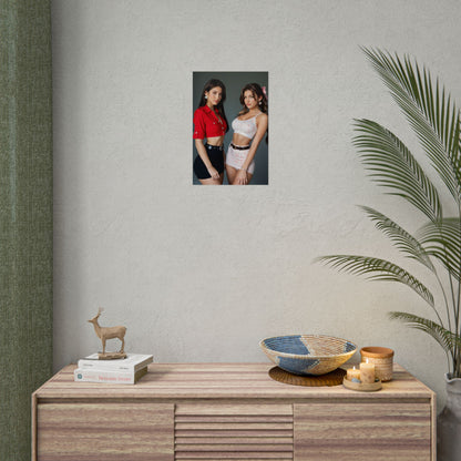 Плакат Тіфи та Аеріт, художній принт дівчат з аніме Final Fantasy, настінний декор Waifu